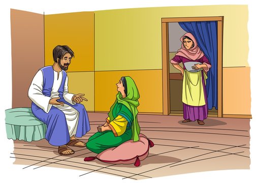 mary and martha clipart