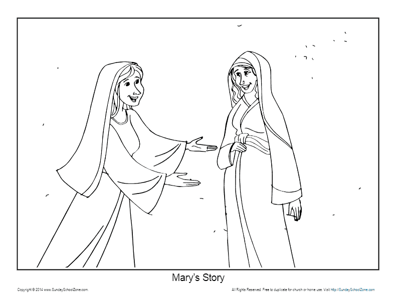 mary visits elizabeth coloring page