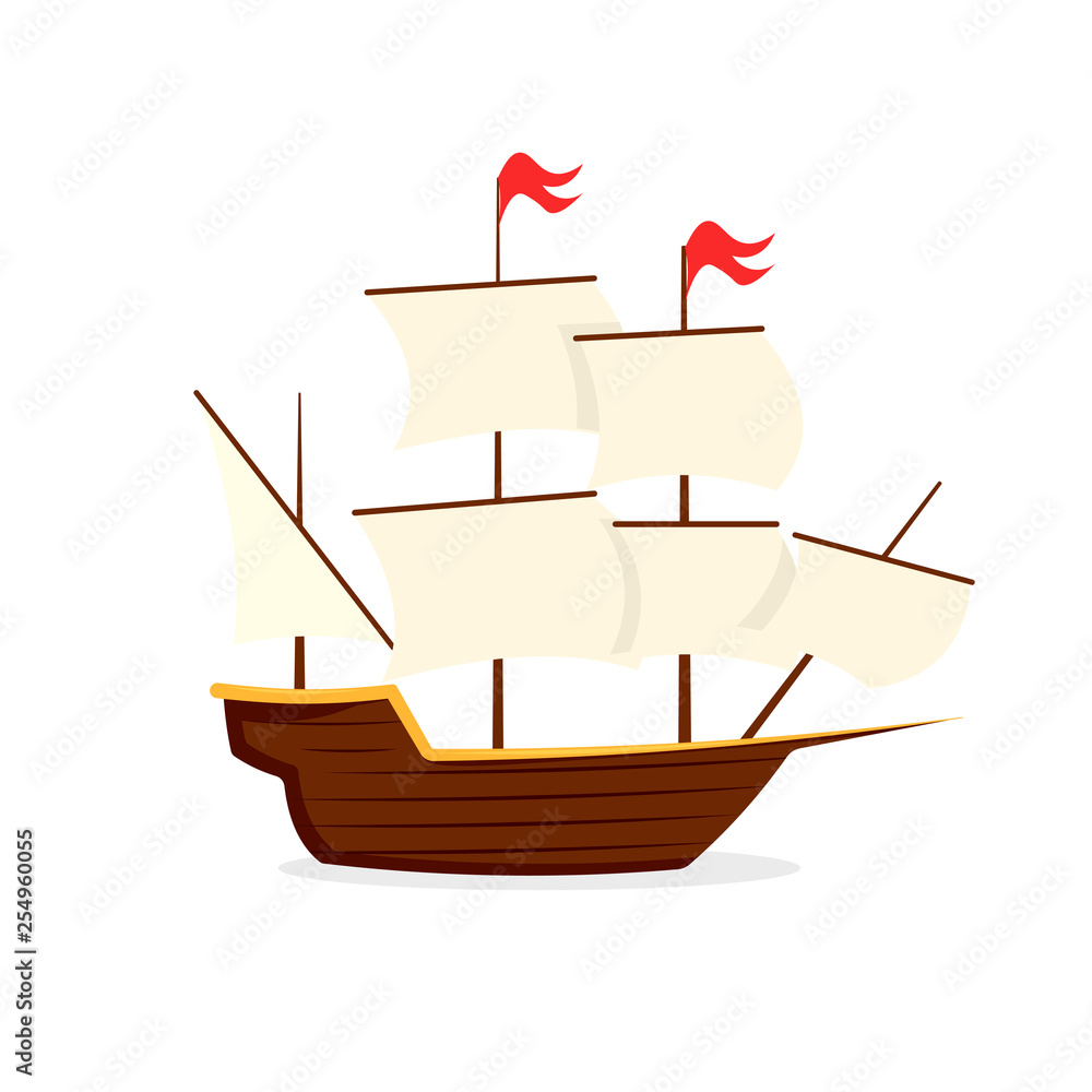 Poster, Wandbilder Mayflower ship icon. Clipart image isolated on white  background, 40x40 cm