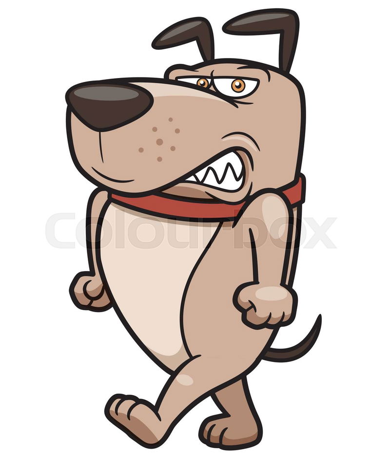 Vector illustration of Angry Dog cartoon | Colourbox