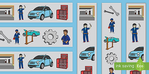 Garage and Mechanics Display Borders (teacher made) - Twinkl