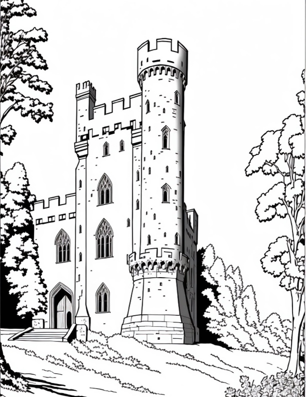 5 Castle Coloring Pages! - The Graphics Fairy