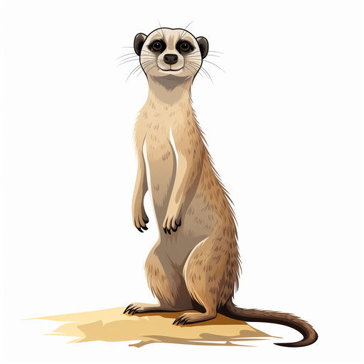 Minimalist Art Style Meerkat Clipart: 4K &amp; Vector Art