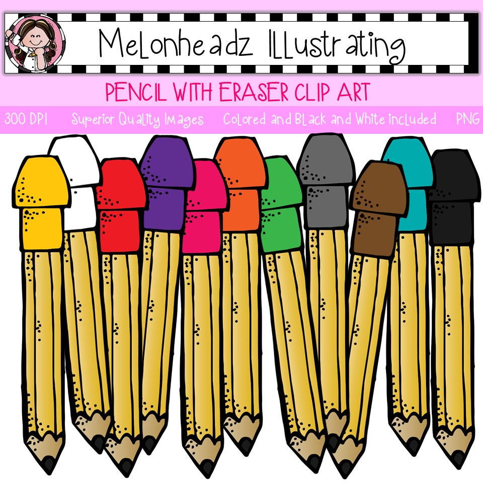Pencil with Eraser clip art - Single Image