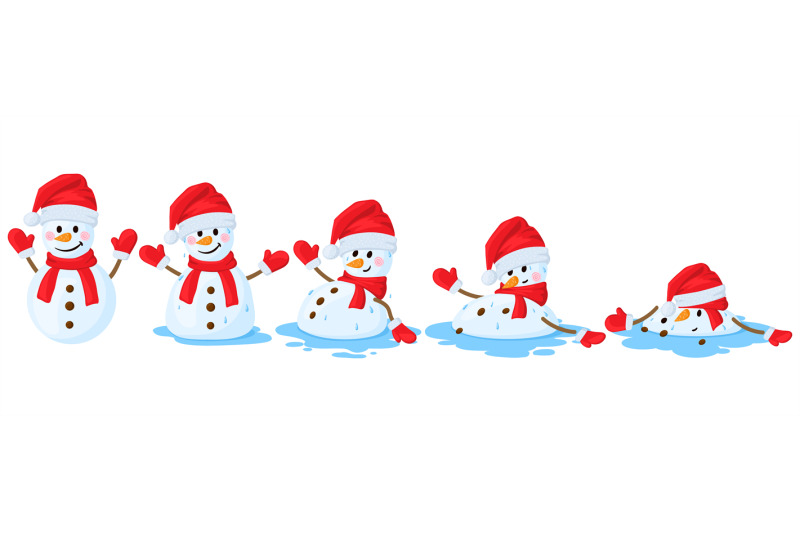 melting snowman clipart