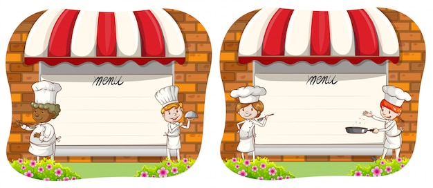 Free Vector | Paper design with chef and menu