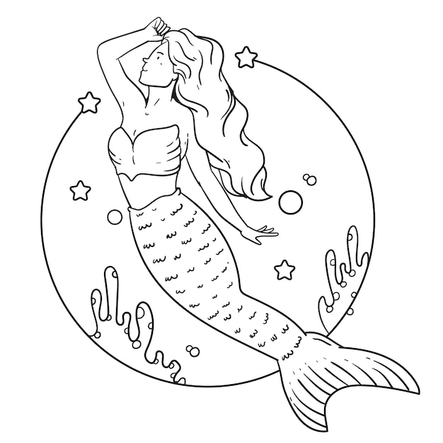 mermaid outlines