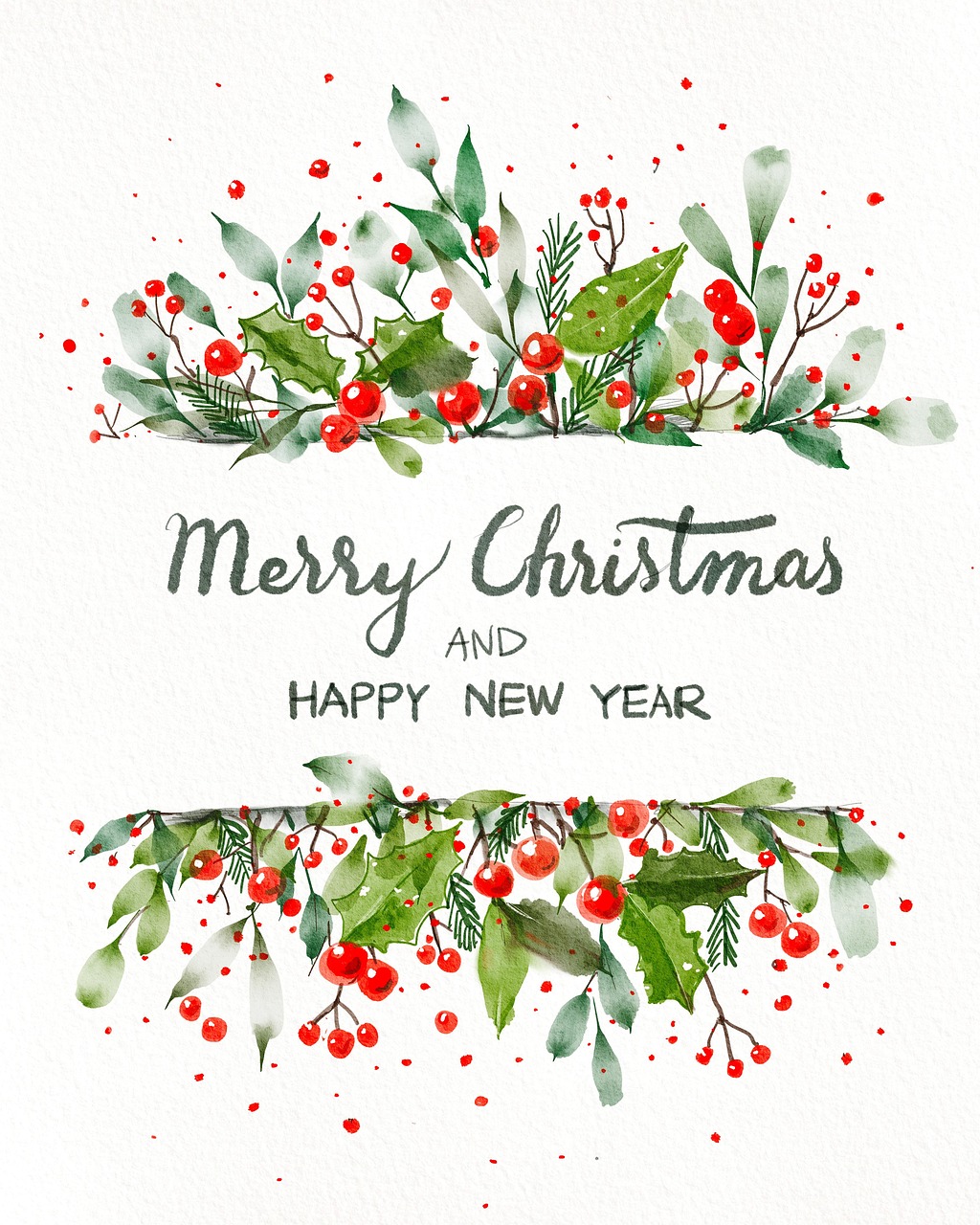 merry christmas and happy new year clipart