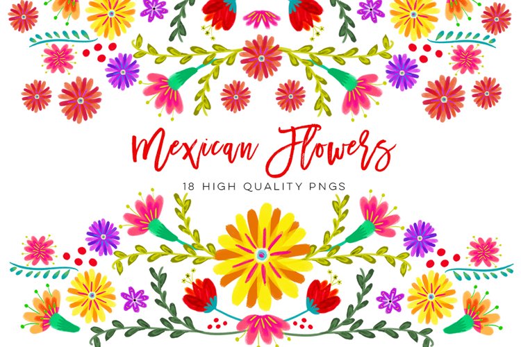mexican flowers clipart
