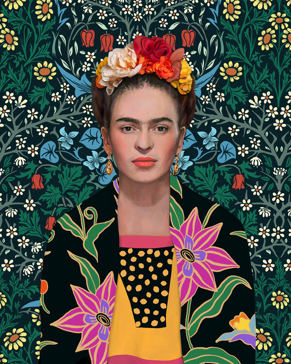 Kunstdruck Mexican woman with flowers | Poster, Wandbilder und ...