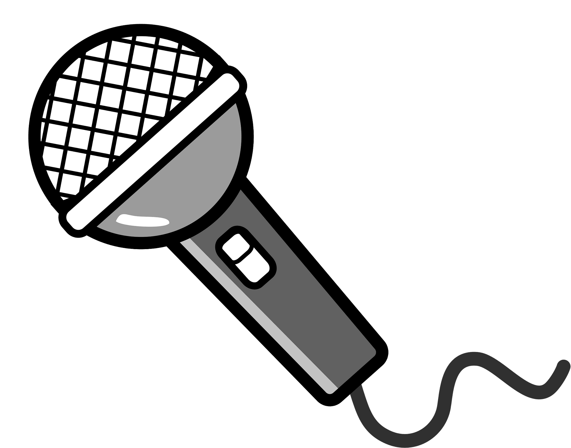 Microphone - Grayscale - Free vector clipart images on clipart library.com