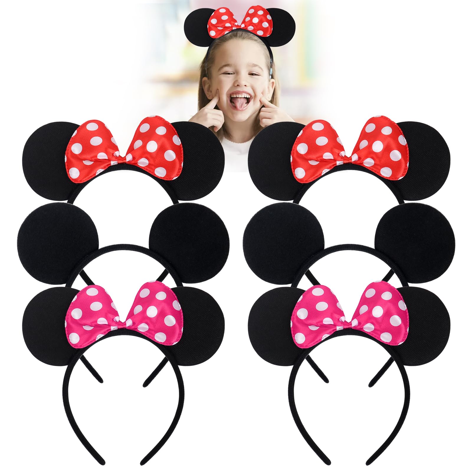 Pack of 6 Black Mickey Mouse Ears &amp; Minnie Mouse Ears on Alice ...