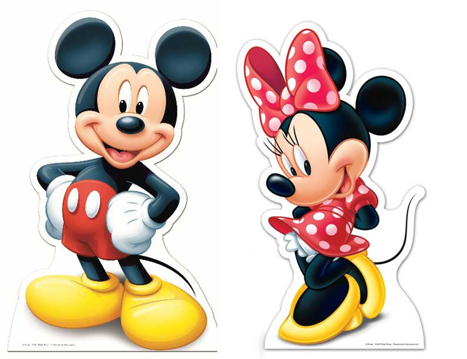 Lebensgroßer Pappaufsteller von Mickey Mouse und Minnie Mouse ...
