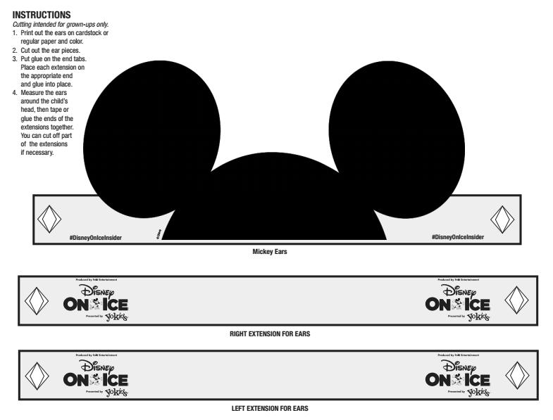 Printable Mickey Mouse Ears, Minnie Mouse Ears, and Elsa Crown ...