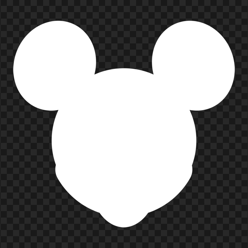 PNG Mickey Mouse Face Head White Silhouette | Citypng