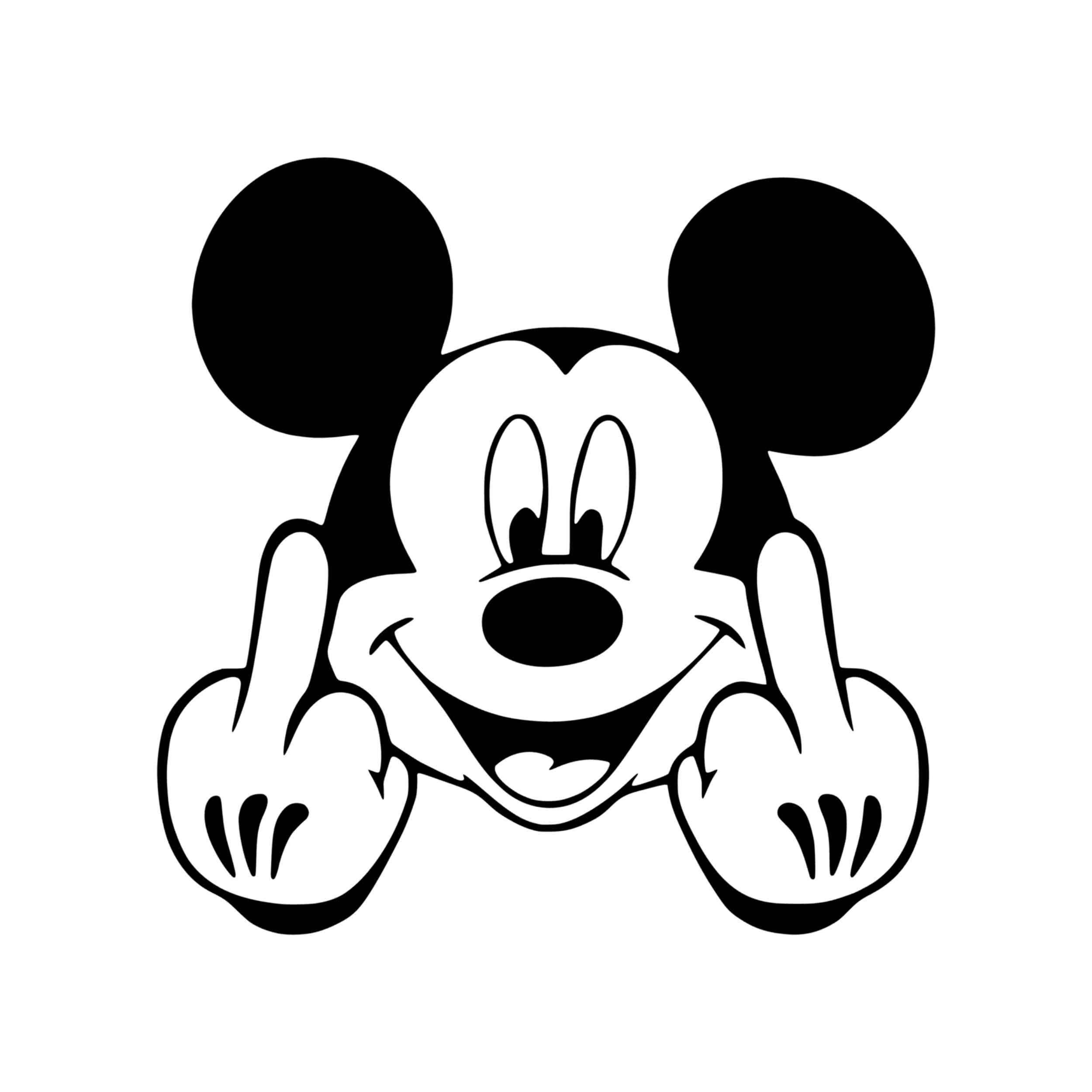 mickey mouse flipping the bird