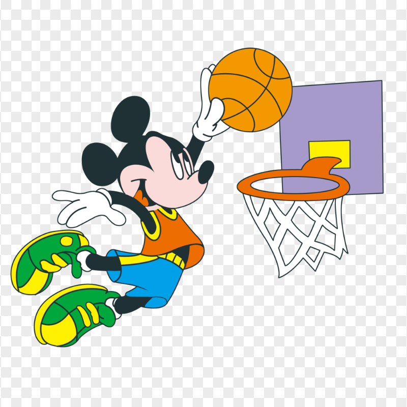 mickey mouse playing basketball