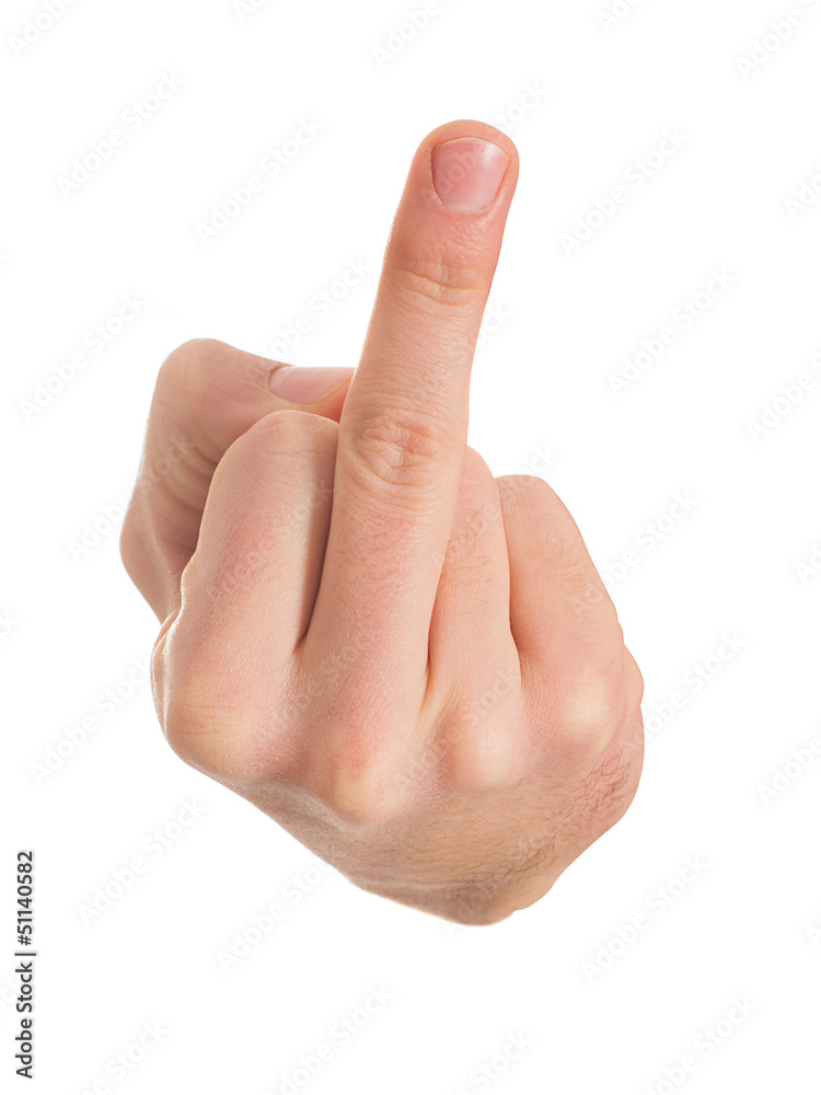 Human Hand Gesturing With Middle Finger Stock-Foto | Adobe Stock