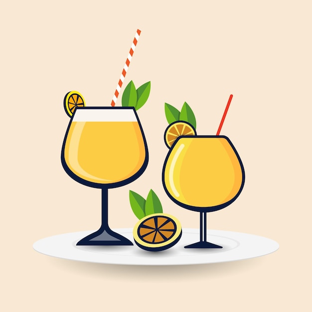 Mimosa Drink Premium-ClipArt-Grafik mit bunten Vektor ...