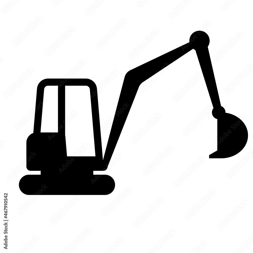Mini digger pictogram icon. Clipart image isolated on white ...