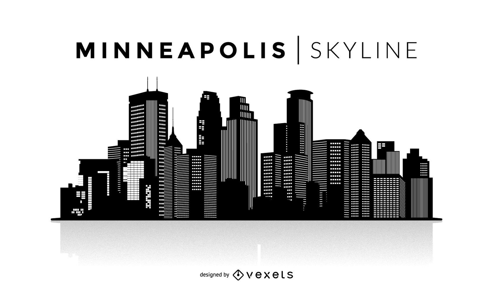Minneapolis Silhouette Skyline - Vektor Download