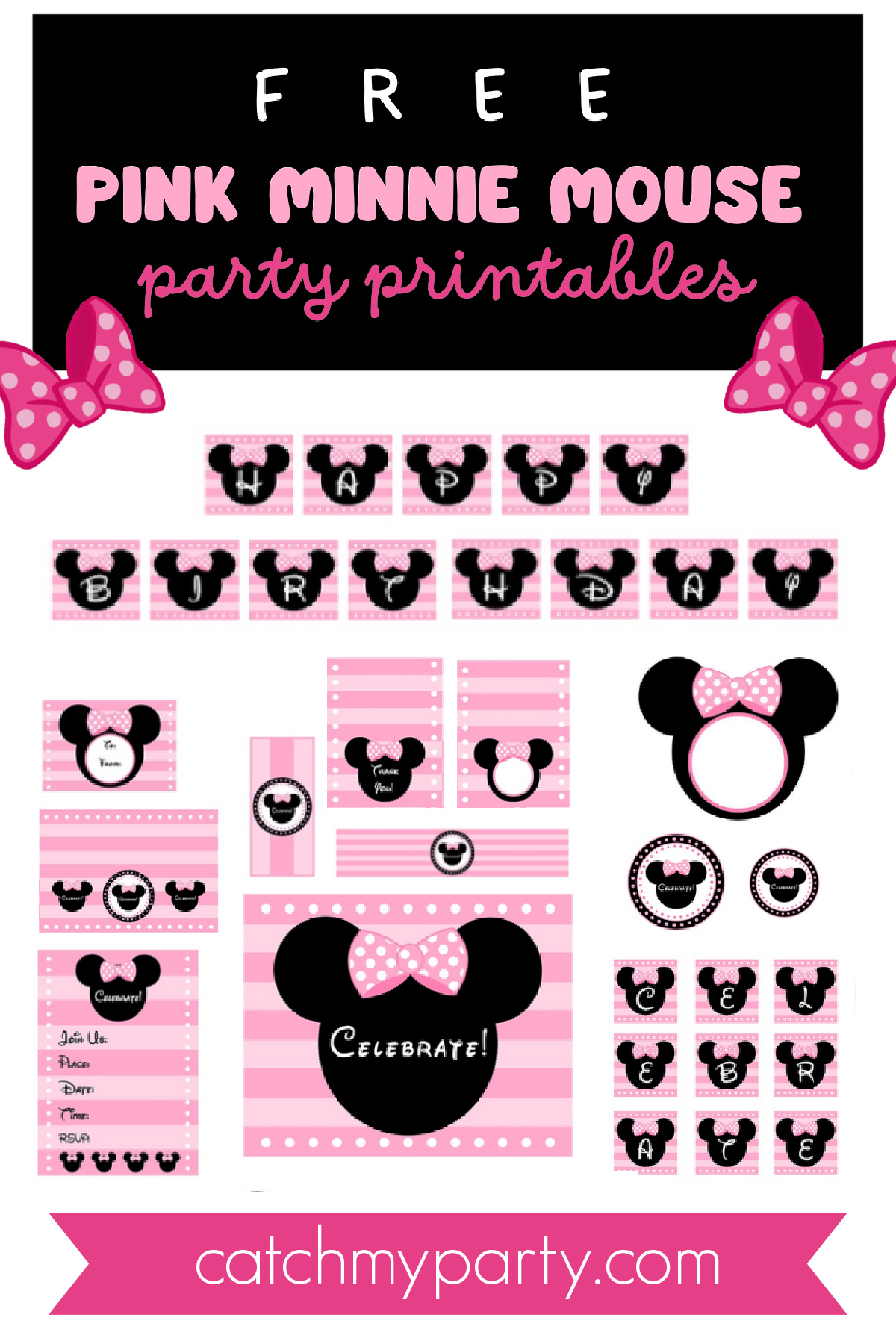 minnie mouse birthday party free printables