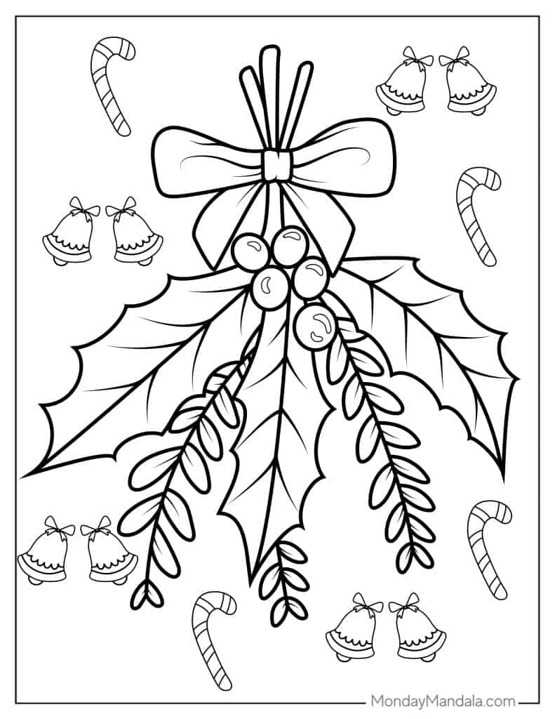 12 Mistletoe Coloring Pages (Free PDF Printables)