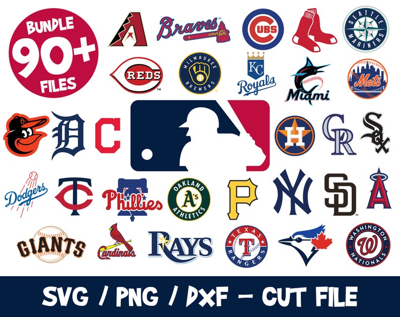 MLB Baseball Logos Bundle, MLB Clipart Mlb Svg Files Mlb Cricut ...
