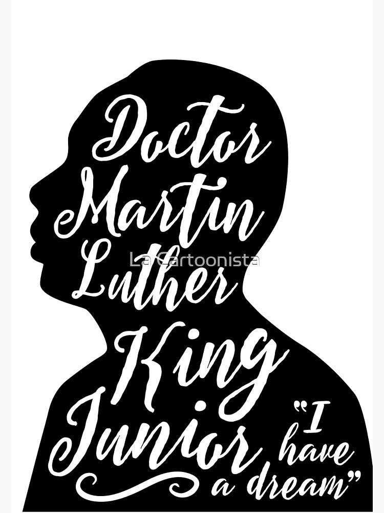 Dr. Martin Luther King Jr. Tag Design. Silhouette von Martin Luther Kings  Profil. | Poster