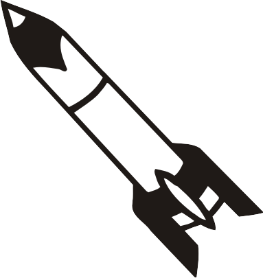 Model Rocket Clip Art - Rocket Clipart Black &amp; White - (383x405 ...