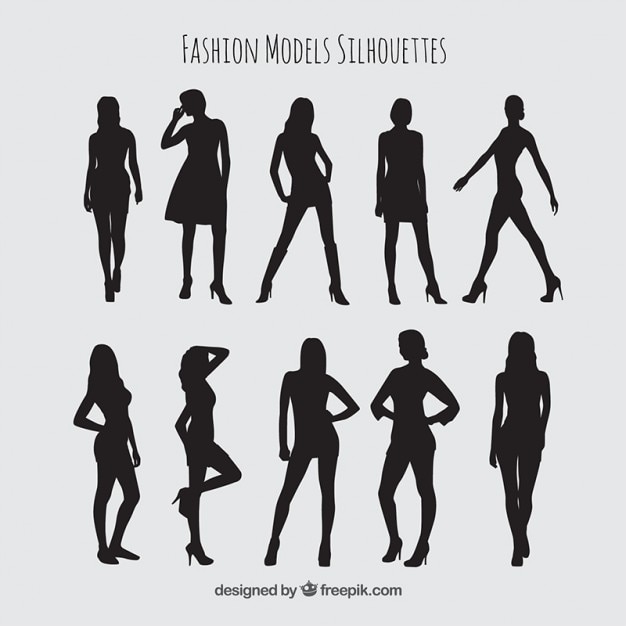 Model Silhouette-Vektoren und -Illustrationen zum kostenlosen ...