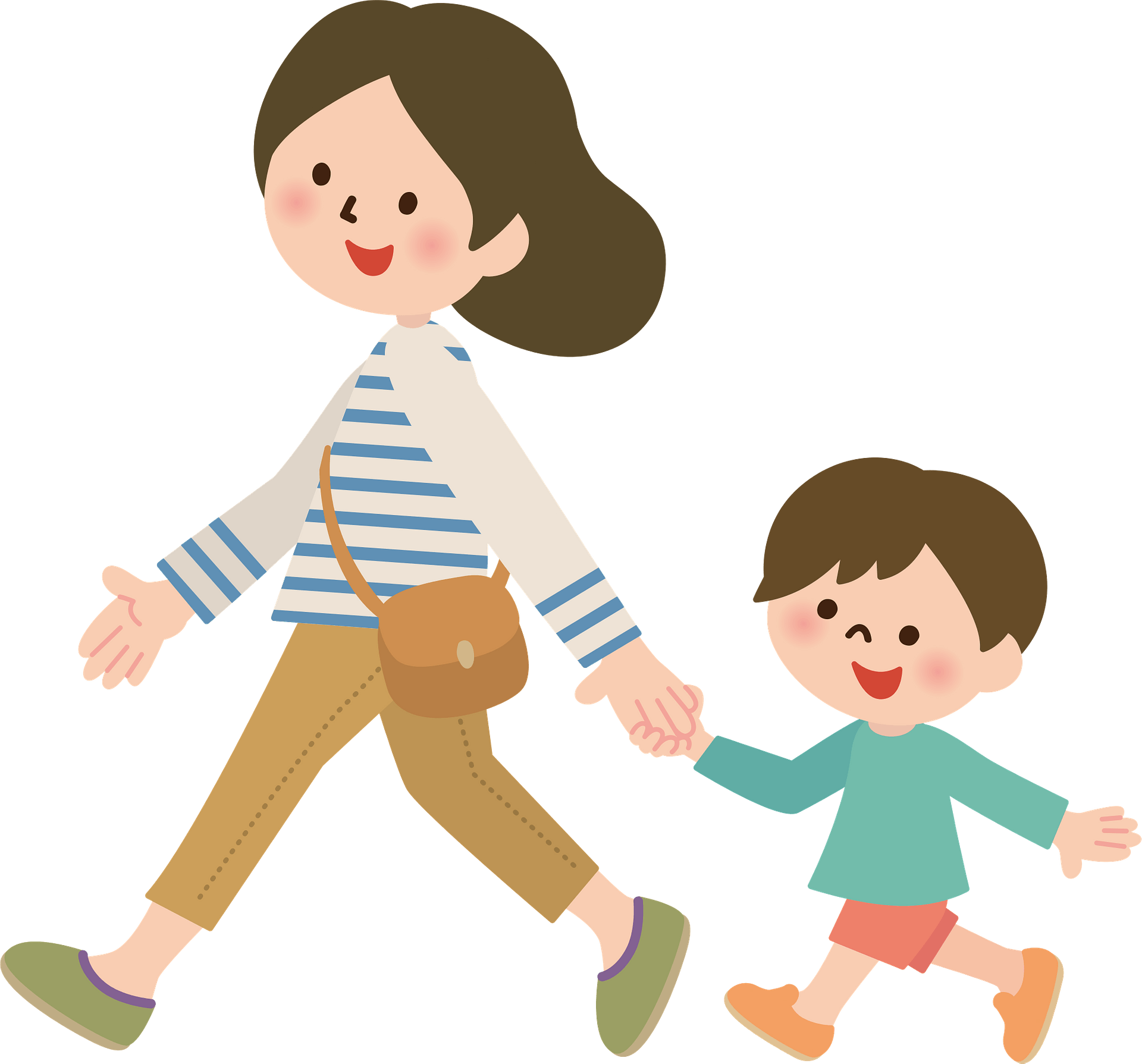 mom and son clipart