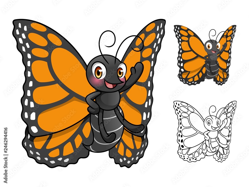 monarch butterfly cartoon
