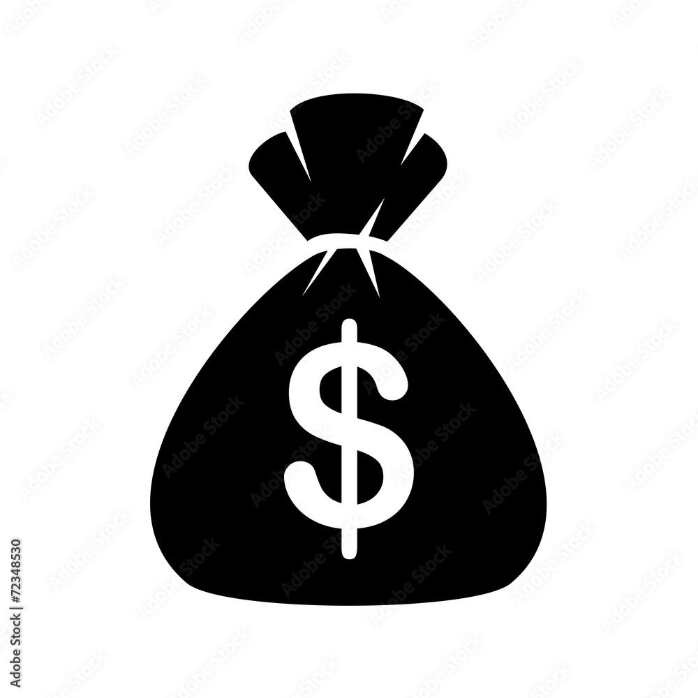 Stock-Vektorgrafik „Money Bag Icon on White background. Vector ...