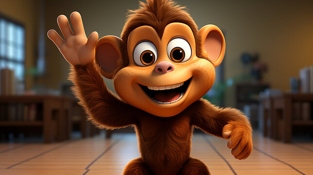 FREE Cartoon Monkey Vector Clip Art -