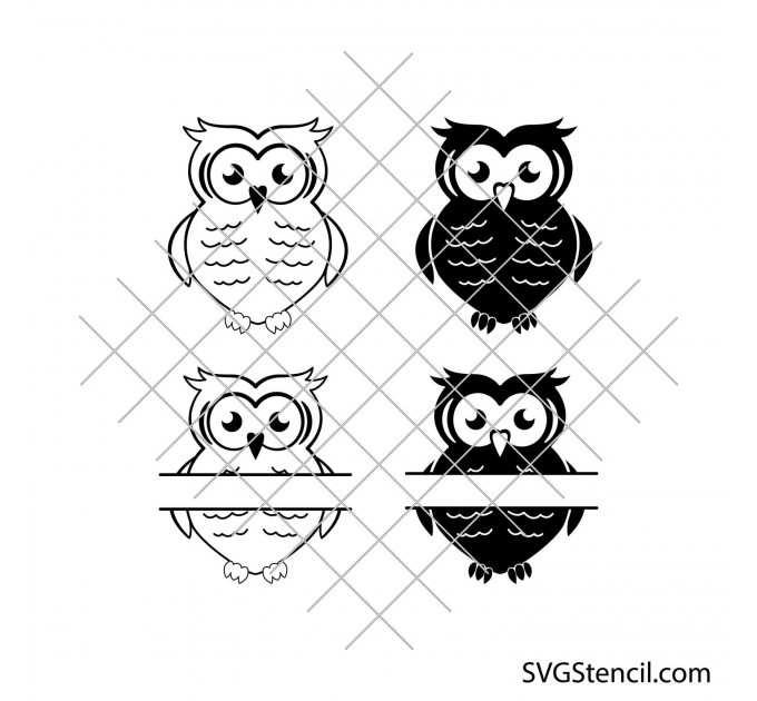 Cute owl svg | Intricate owl svg | Graduation owl svg - SVGStencil