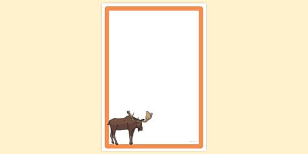 Simple Blank Moose Page Border | Page Borders | Twinkl