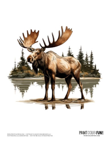 12+ Moose clipart &amp; coloring pages, plus 10 engaging craft and ...