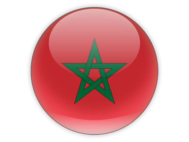 Round icon. Illustration of flag of Morocco
