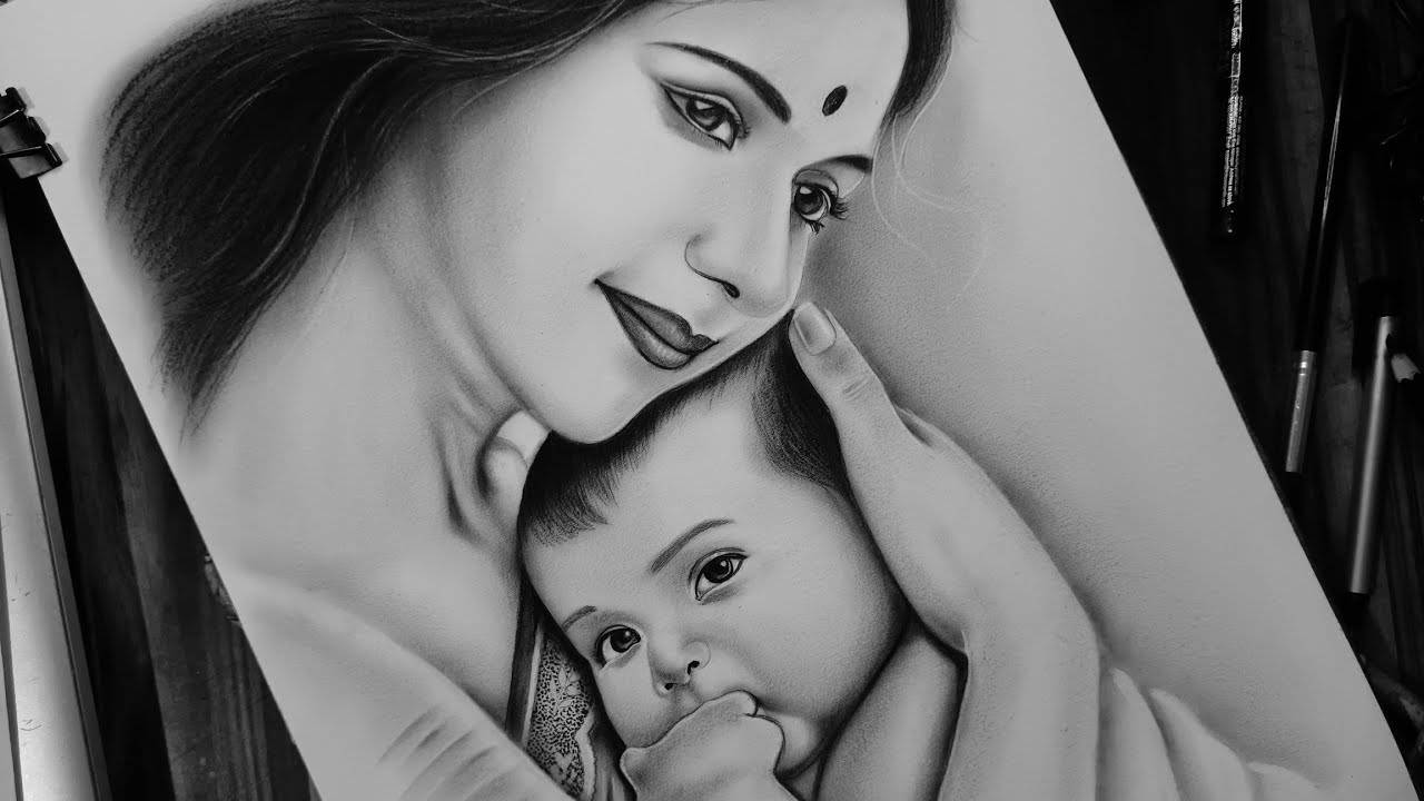 Easy mothers day drawing with pencils. #mothersday