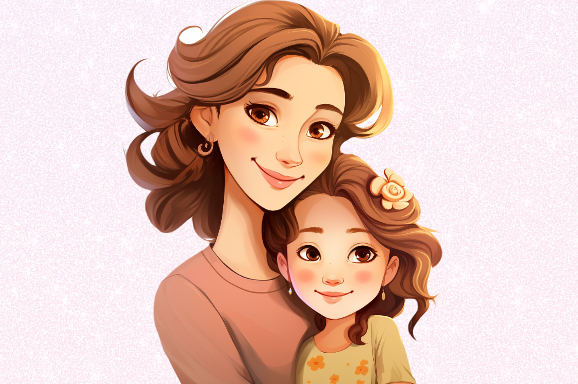 mother daughter clipart