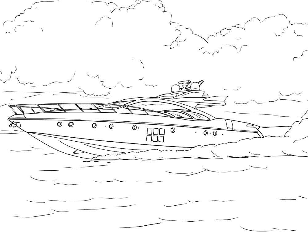Free Speed boat coloring sheet sheet and PDF to print