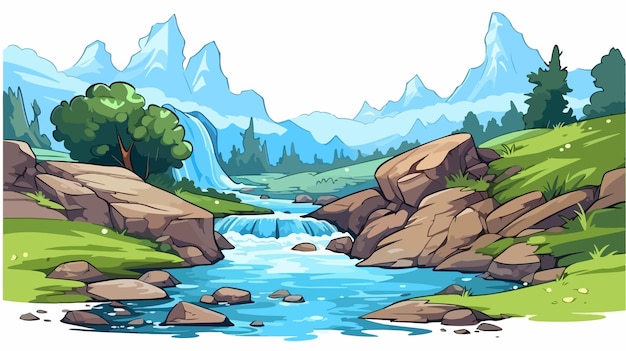 Mountain Stream Flowing Water Landscape Image | Premium AI ...