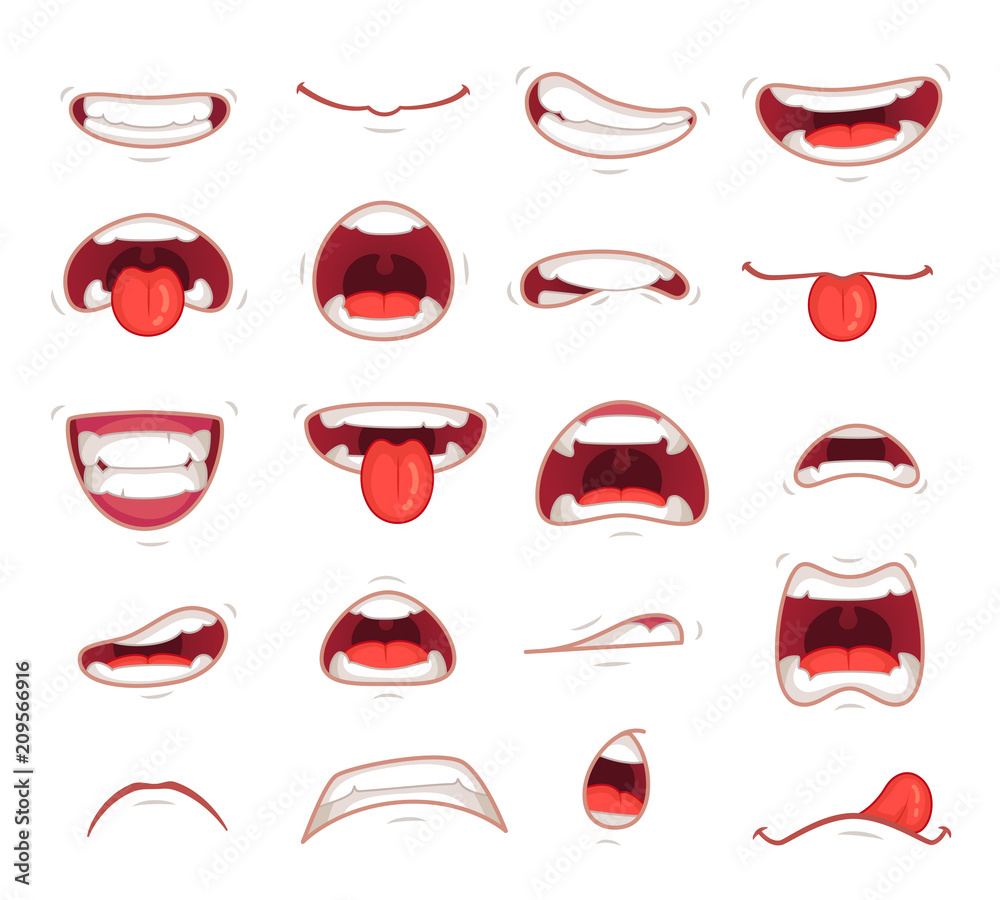 Poster, Wandbilder Cartoon mouths, 40x36 cm