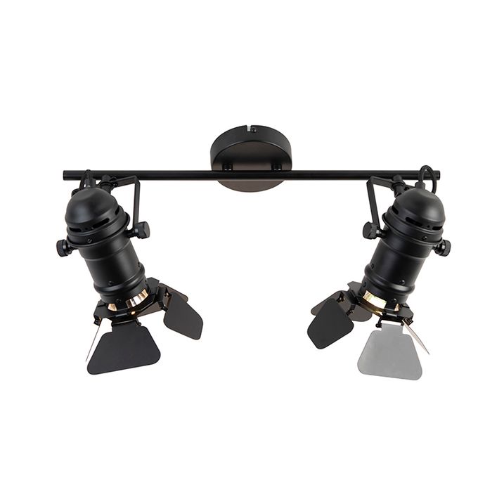 Industrial Spotlight Black 2-Light with Flaps - Movie