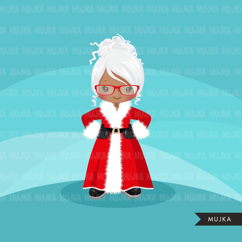 Mrs Santa Clipart, girl version of santa, merry christmas – MUJKA ...