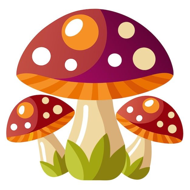 Mushrooms clipart cartoon style vector illustration | Premium AI ...