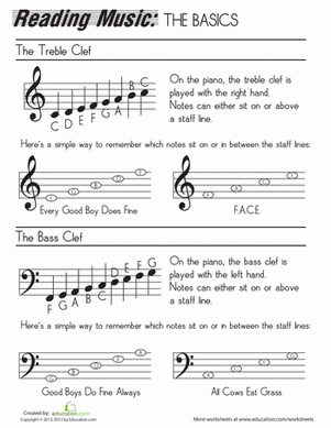 Music Worksheets &amp; Free Printables | Education.com