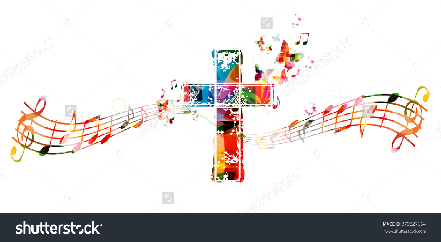 musical cross cliparts