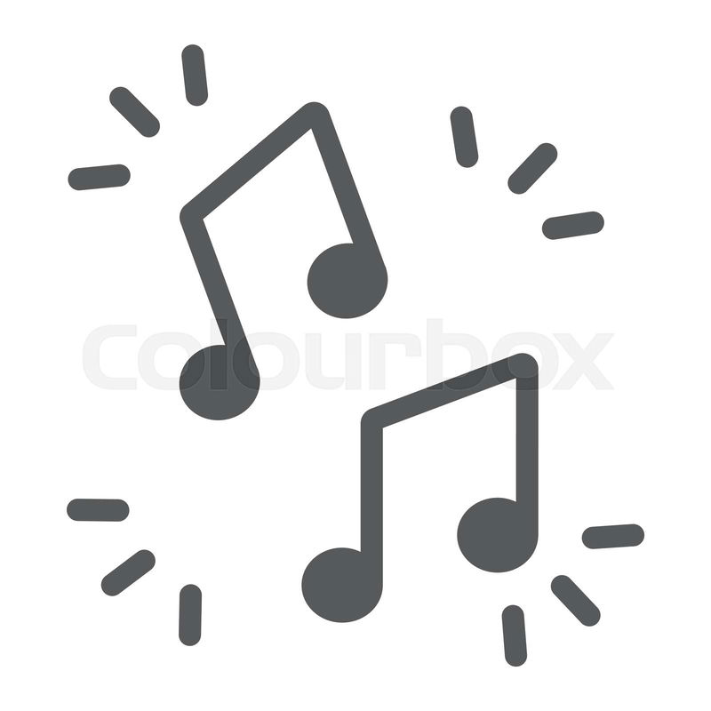Music note glyph icon, musical and sound, melody sign, vecto ...